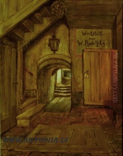 The Workshop Of Rodecky Oil Painting by Zigfrid A. Bilenstein