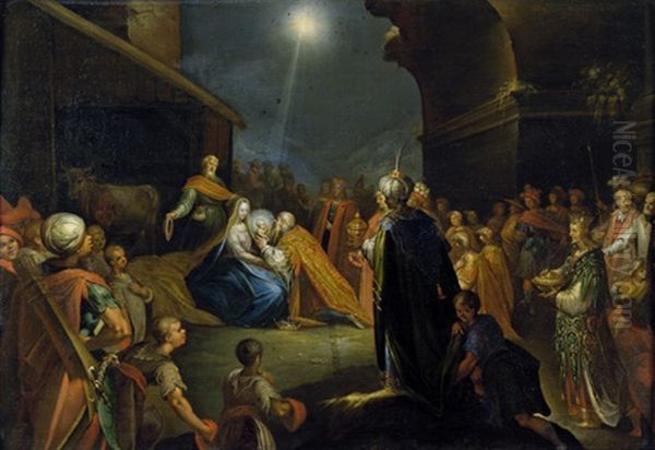 Die Anbetung Der Konige Oil Painting by Jan Muller