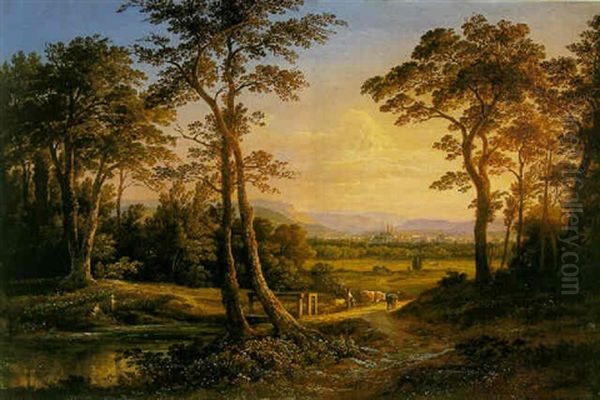 Blick Auf Basel Oil Painting by Rudolph Mueller