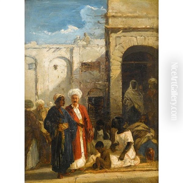 North African Scene Oil Painting by William James Mueller