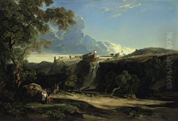 The Falls At Tivoli Oil Painting by William James Mueller