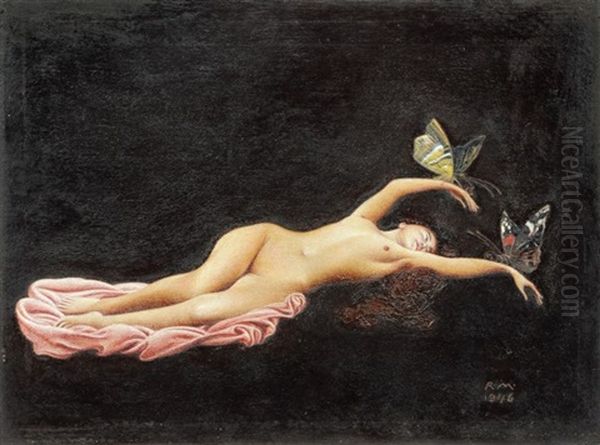 Schmetterlinge Oil Painting by Richard Mueller