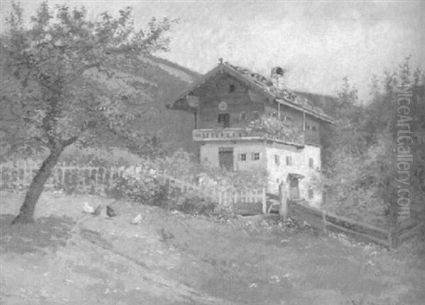 Hochsommer Auf Der Alm Oil Painting by Carl Mueller-Baumgarten