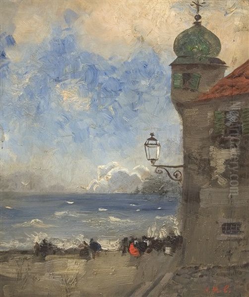 At The Coast Oil Painting by Adolf Leonhard Mueller-Cassel
