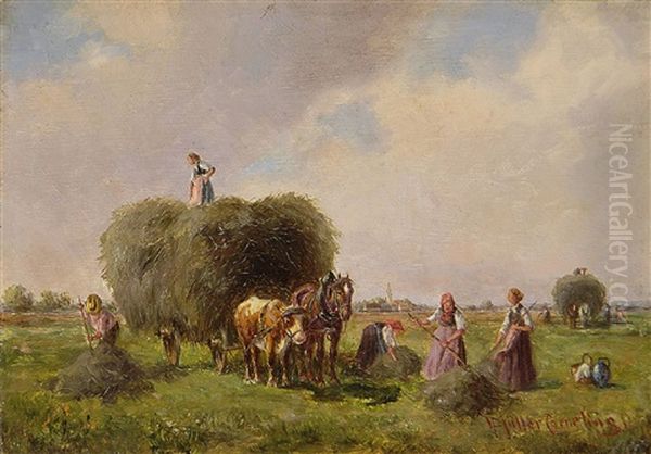 Heuernte Oil Painting by Ludwig Mueller-Cornelius