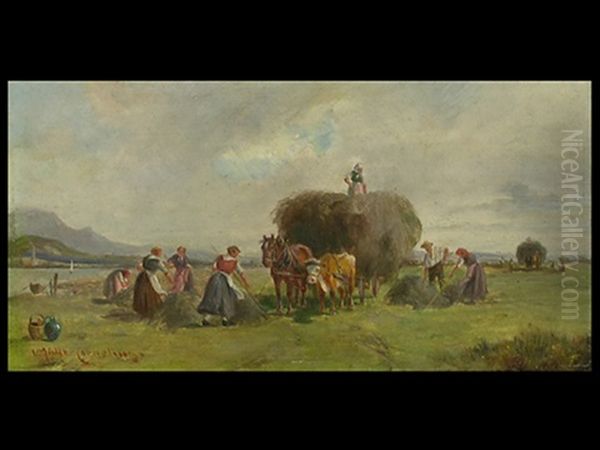 Heuernte Oil Painting by Ludwig Mueller-Cornelius