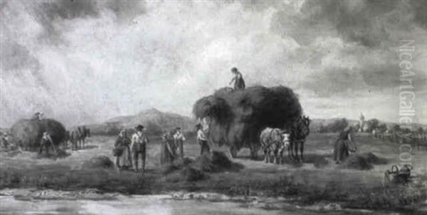 Heuernte Oil Painting by Ludwig Mueller-Cornelius