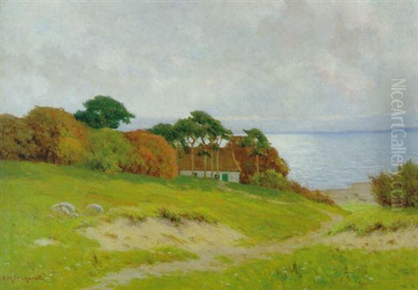 Fischerhaus In Den Dunen Am Bodden Oil Painting by Paul Mueller-Kaempff