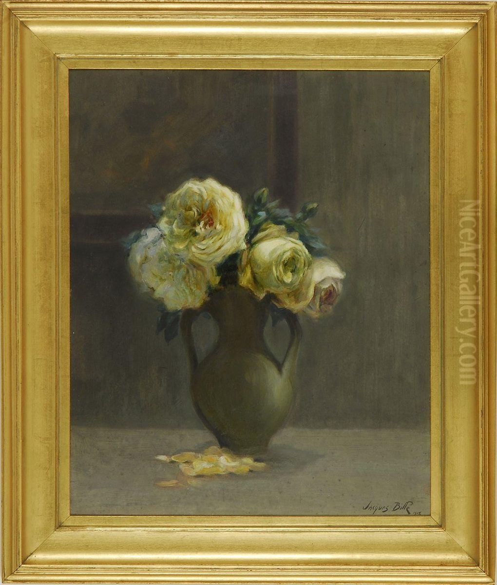 Floral Still Life Oil Painting by Jacques Bille