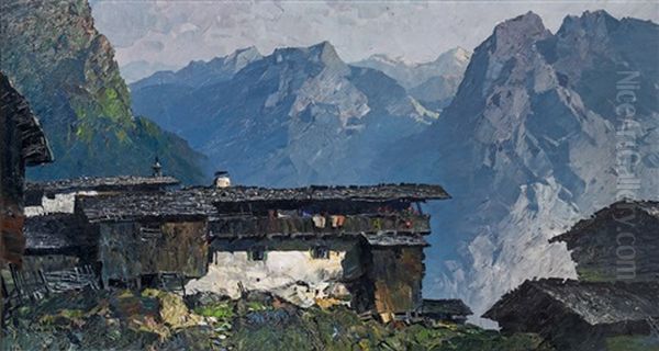 Am Berghang (garmisch) Oil Painting by Oskar Mulley