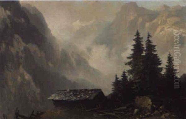 Im Gebirge Oil Painting by Oskar Mulley