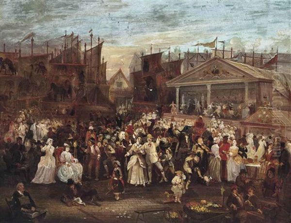 Greenwich Fair Oil Painting by Augustus Edwin Mulready