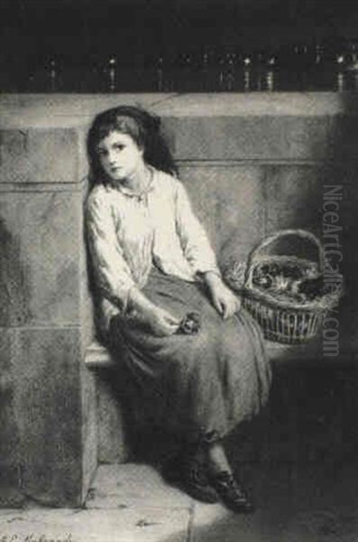 A Recess On A Bridge Oil Painting by Augustus Edwin Mulready