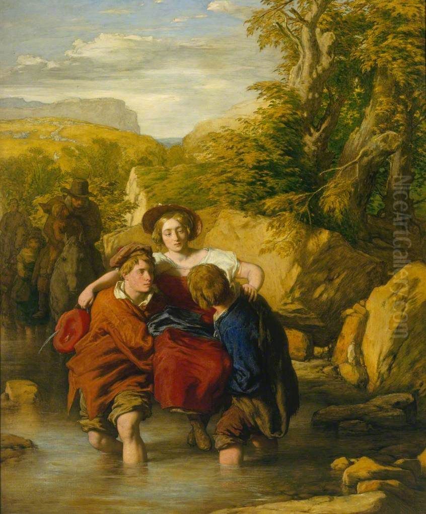The Ford ('crossing The Ford') Oil Painting by William Mulready