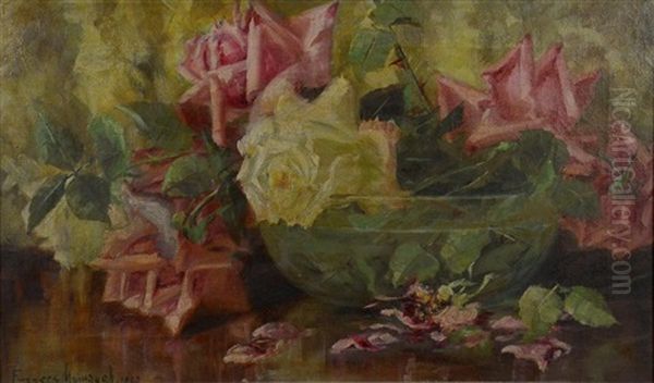Still Life Of Roses Oil Painting by Frances Miller Mumaugh
