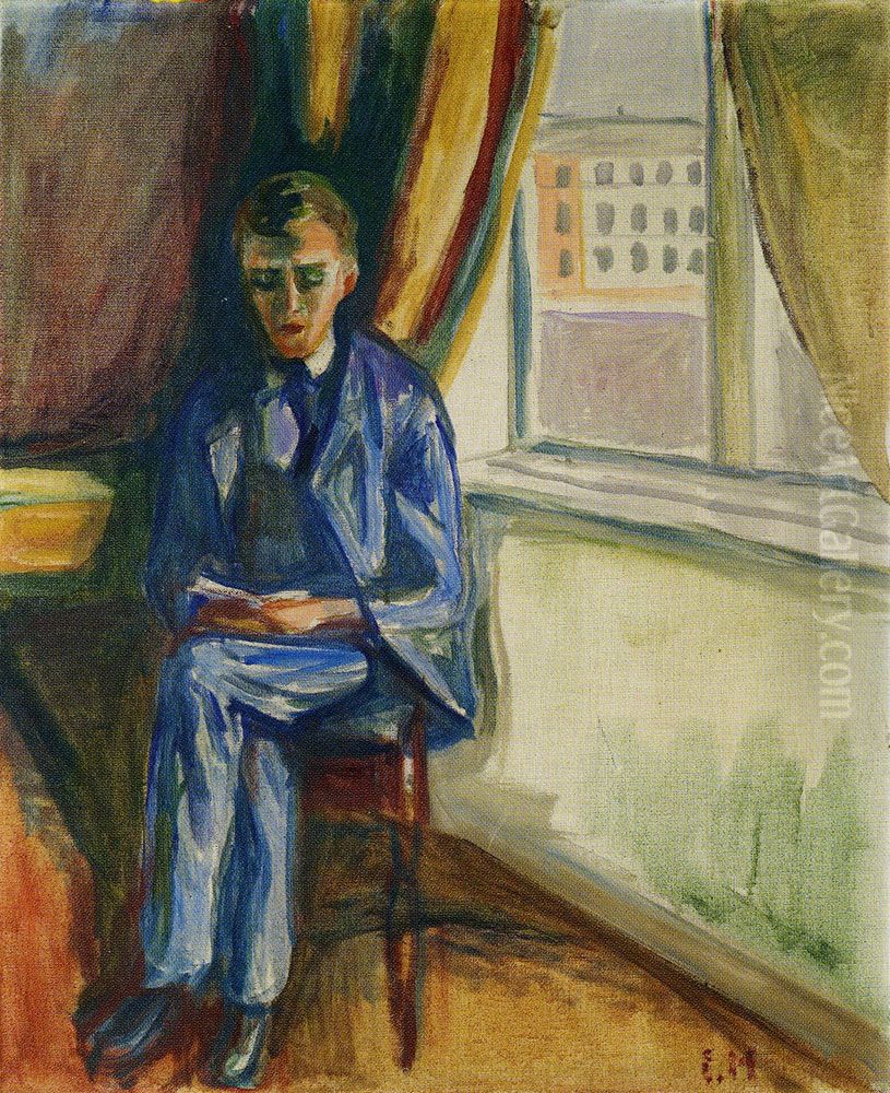 Andreas Reading Oil Painting by Edvard Munch