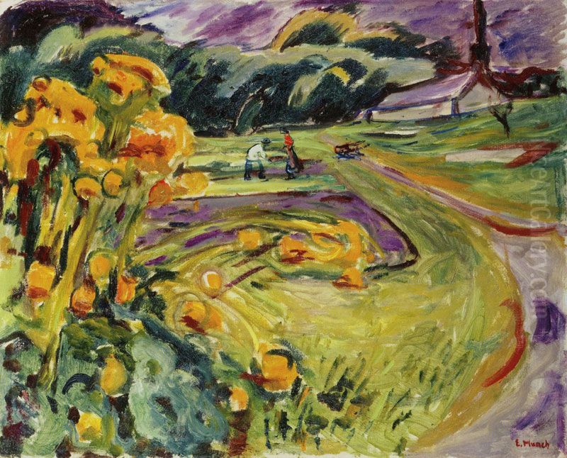 Autumn By The Greenhouse Oil Painting by Edvard Munch