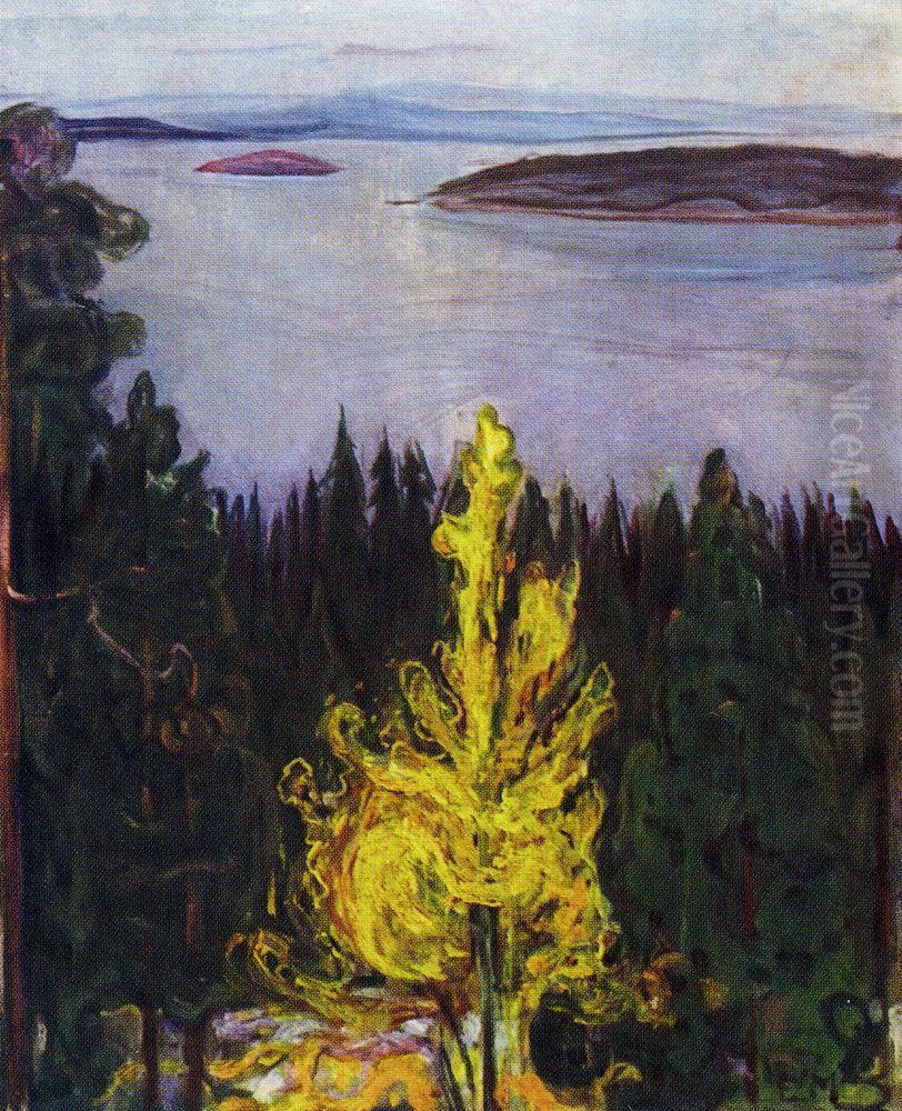 View From Nordstrand Oil Painting by Edvard Munch