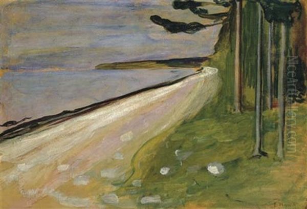 Uferlandschaft Bei Aasgaardstrand Oil Painting by Edvard Munch