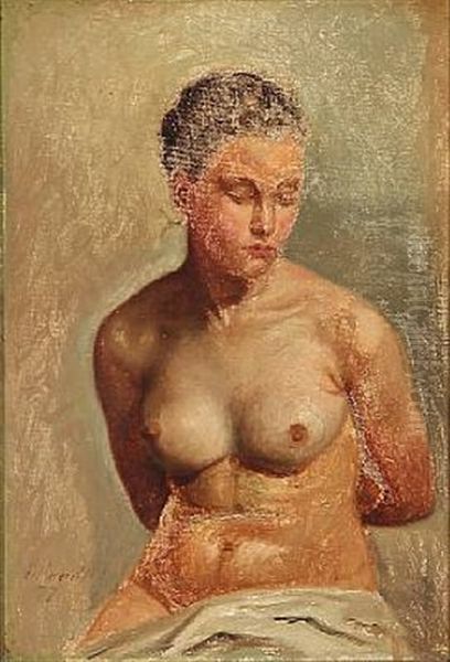 Model Studie Oil Painting by Emilie Mundt
