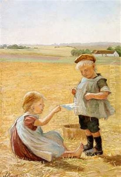 To Legende Born Pa En Eng Oil Painting by Emilie Mundt