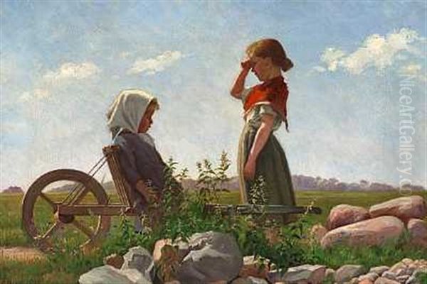 To Smapiger Pa Heden, Sommer Oil Painting by Emilie Mundt