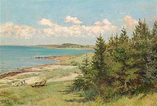 Nordsjaellandsk Kystparti Oil Painting by Emilie Mundt