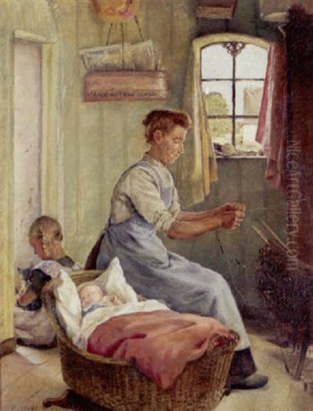 I Fiskerens Hjem Oil Painting by Emilie Mundt