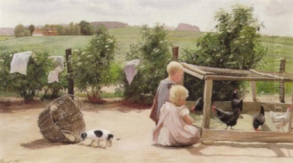 Feeding Time Oil Painting by Emilie Mundt