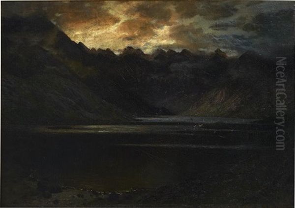 Vue Du Loch Coruisk En Ecosse Oil Painting by Gilbert Davis Munger