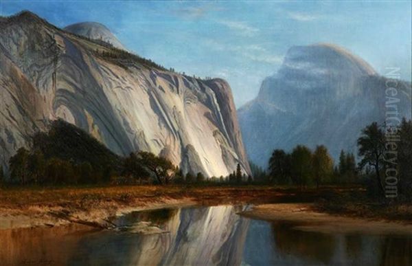 Landscape - Half Dome Yosemite Oil Painting by Gilbert Davis Munger