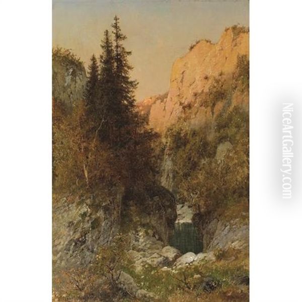 A View Of The Sierras Oil Painting by Gilbert Davis Munger