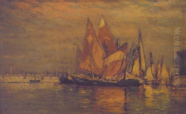 A View Of Venice From Isole San Giorgio Oil Painting by Gilbert Davis Munger