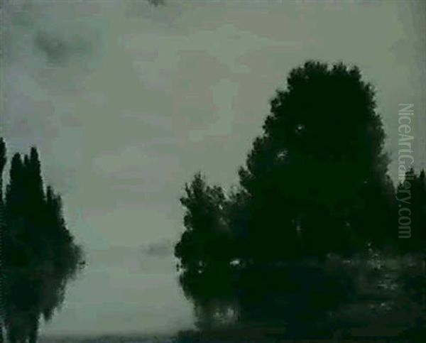 Reflections On A Lake Oil Painting by Gilbert Davis Munger