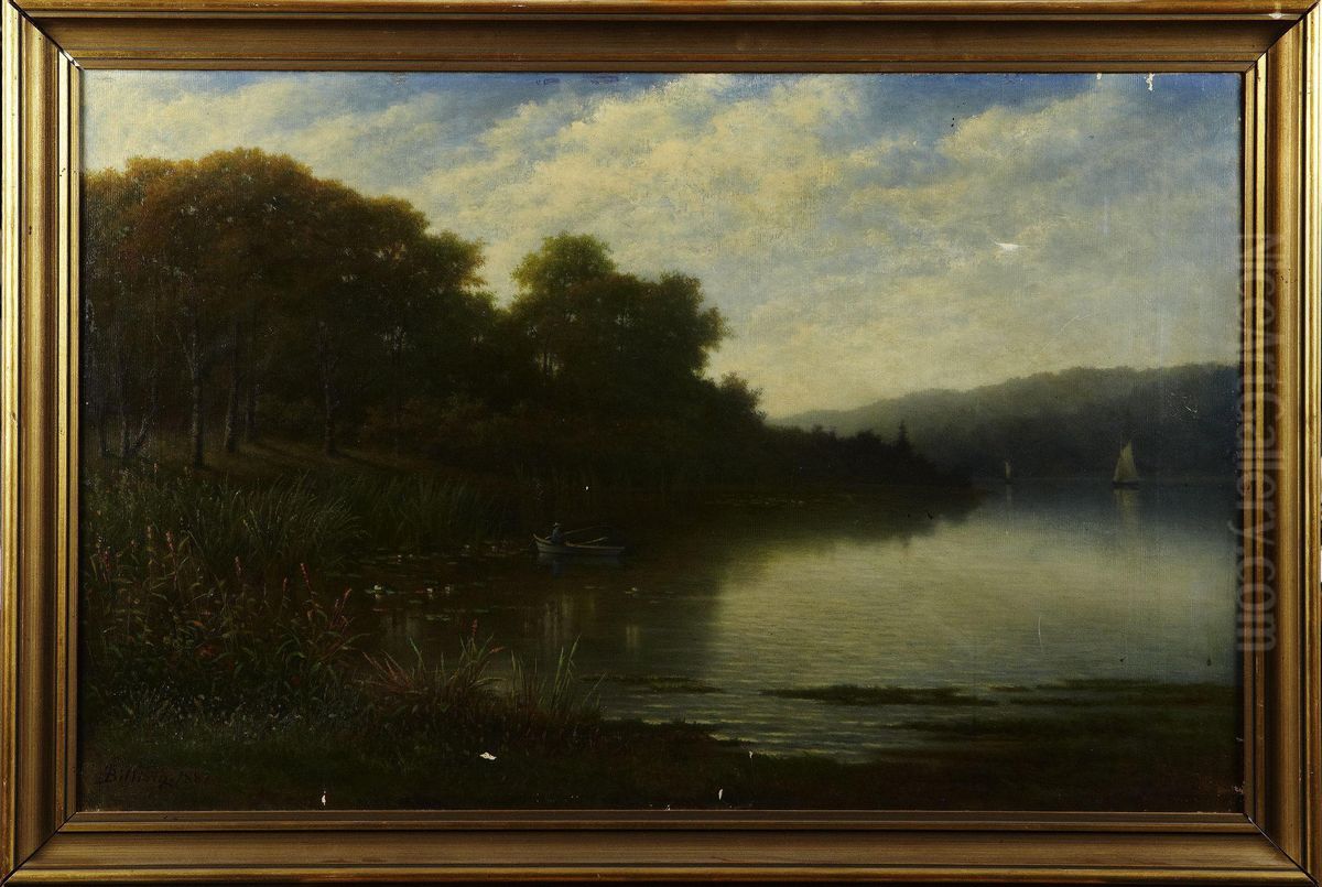 InsjomotivMed Eka Oil Painting by Lars Teodor Billing