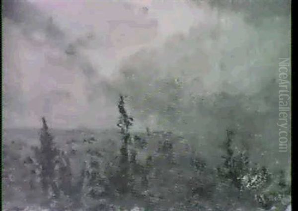 Paisaje Bajo Un Cielo Plomizo Oil Painting by Antonio Munoz Degrain