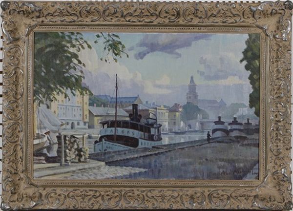 Aurajoki Oil Painting by Ali Munsterhjelm