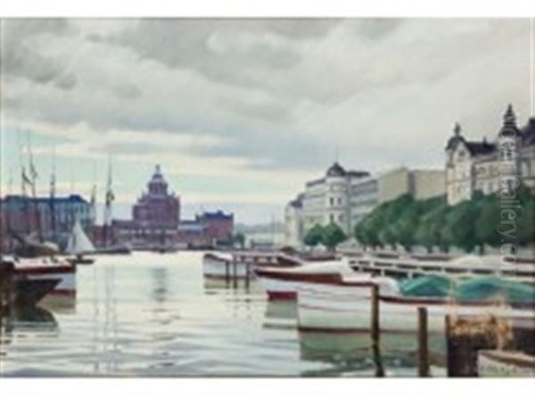 Pohjoisranta, Helsinki Oil Painting by Ali Munsterhjelm