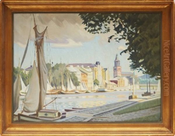 Vy Fran Abo Oil Painting by Ali Munsterhjelm