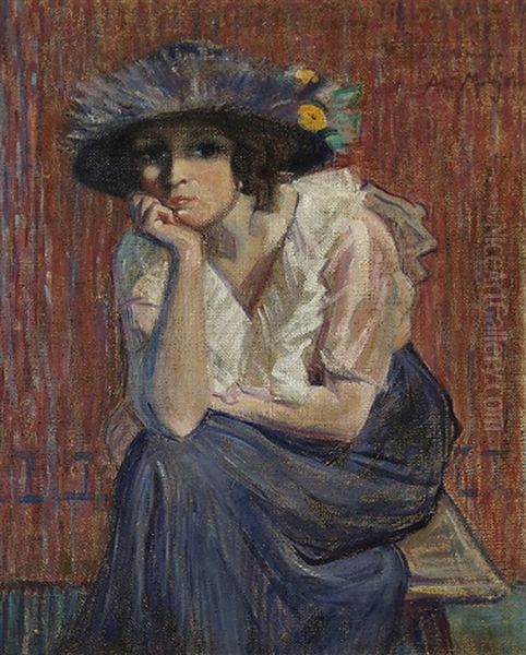 Dark Eyes, Vivi Munsterhjelm Oil Painting by Ali Munsterhjelm