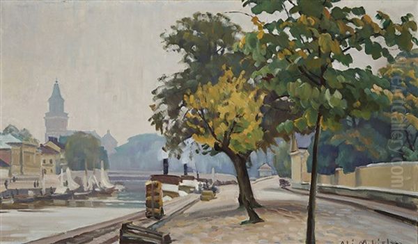 The Aura River Oil Painting by Ali Munsterhjelm