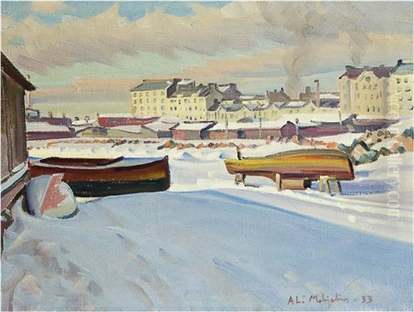 Hietalahti Shore, Helsinki Oil Painting by Ali Munsterhjelm