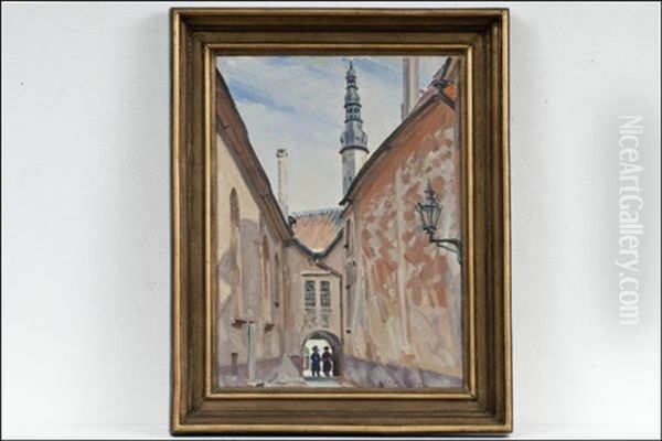 Tallinnasta - Fran Tallinn Oil Painting by Ali Munsterhjelm