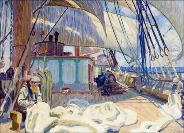 Kannella - Pa Dack Oil Painting by Ali Munsterhjelm