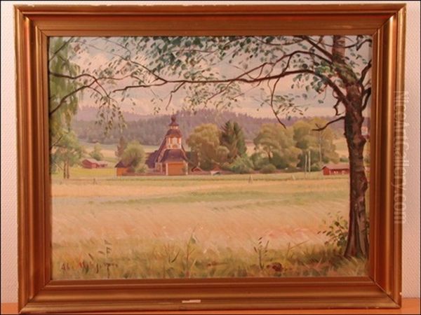 Tuuloksen Kirkko Oil Painting by Ali Munsterhjelm