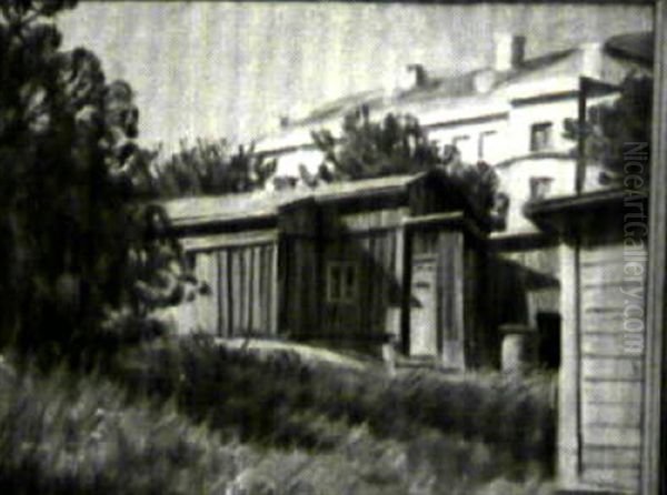 Vanha Puutalo Turussa Oil Painting by Ali Munsterhjelm