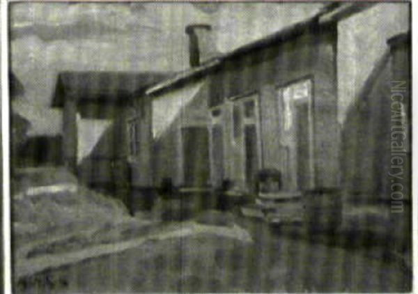 Piharakennuksia Oil Painting by Ali Munsterhjelm