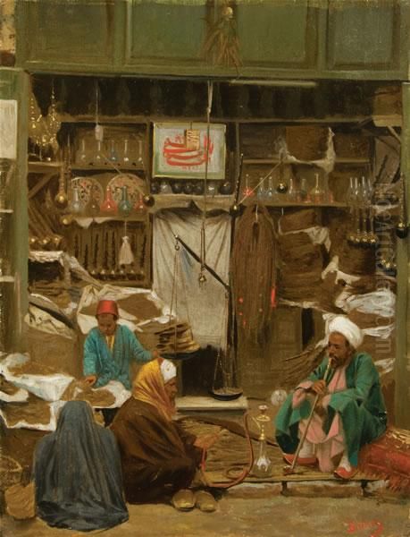 Scena DiMercato Con Personaggi Oil Painting by Voitler Billney