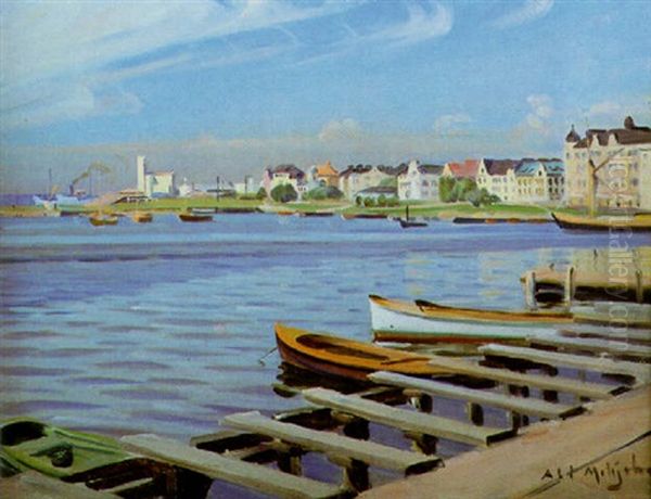 Fran Helsingfors Oil Painting by Ali Munsterhjelm