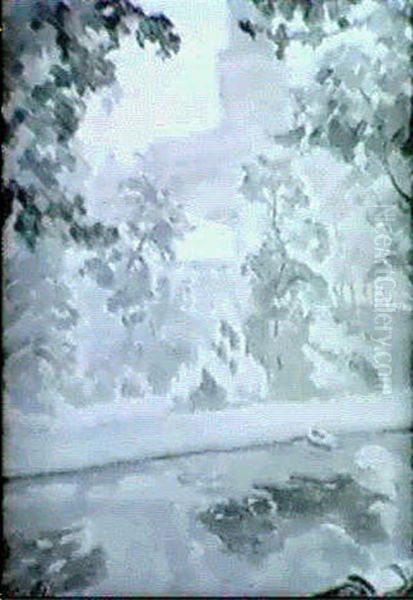 Stadsmotiv Fran Abo Med Domkyrkan Oil Painting by Ali Munsterhjelm